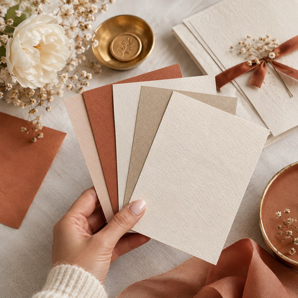 Une belle papeterie de mariage repose sur l'harmonie parfaite entre la texture du papier et l'impression